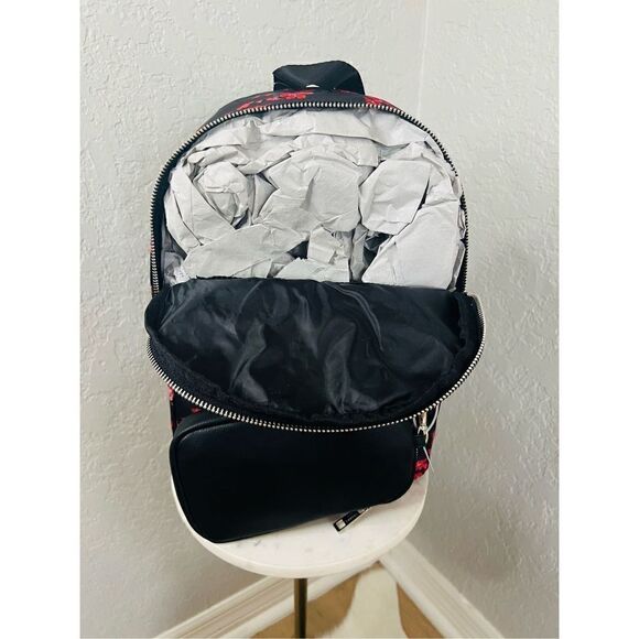 Madden Girl Mini Backpack & Pouch Bag, Lightweight, Black Red Floral, NWT - Picture 12 of 14